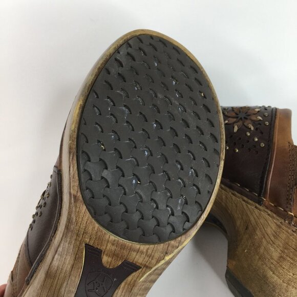 Ariat Bella Brown Leather Slip on Clogs Size 7.5 - Picture 14 of 16